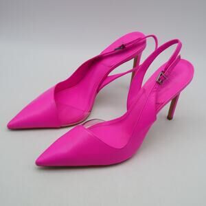 NEW SCHUTZ Women's 10.5  Emma Transparent Bright Pink Heels Pumps